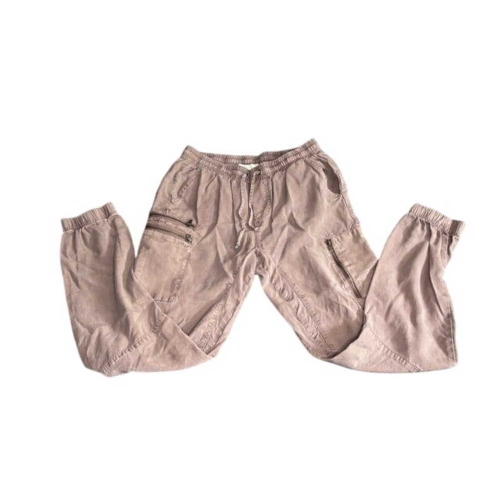 Vintage Havana Women Brown‎ Cargo Jogger Pants Elastic Waist Zipper Pockets S